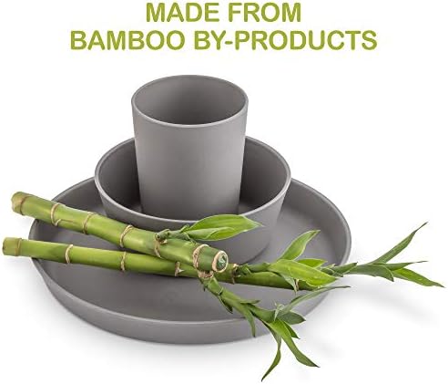 WeeSprout Bamboo Plates Set of 4 for Kids