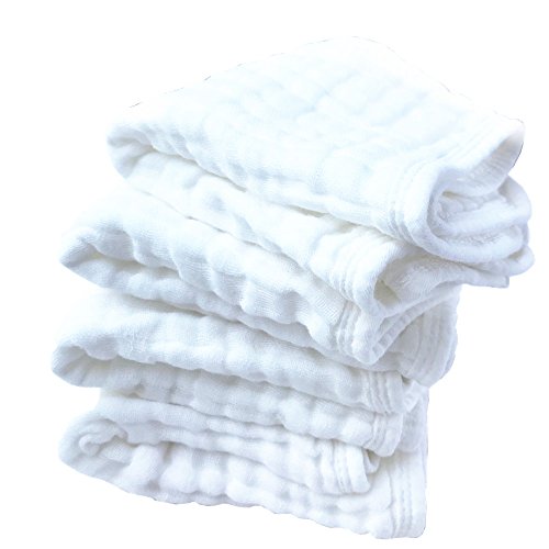 Synrroe 4-Pack Muslin Burp Cloths 20x10 Inches