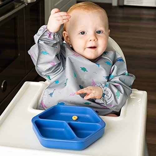 Tiny Twinkle Indigo Suction Baby Plate for Self-Feeding