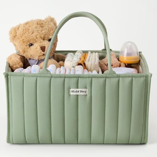 Blissful Diary Diaper Caddy Organizer Sage Green