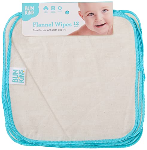 Bumkins Reusable Flannel Baby Wipes 12 Count