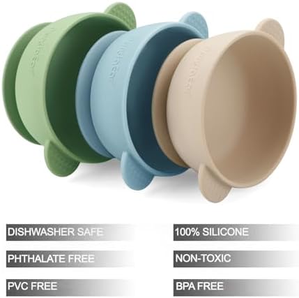 PandaEar 3 Pack Baby Bowls with Suction 1