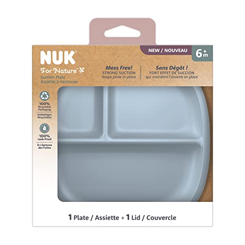NUK Nature Suction Plate and Lid BPA-Free Leak-Proof Dishwasher Safe 1