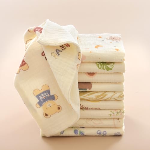 VIVANA Baby Washcloths with Animal Patterns 10 Pack