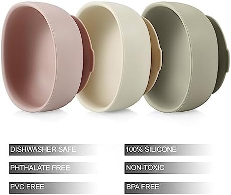 PandaEar 3 Pack Suction Bowls for Baby Toddler
