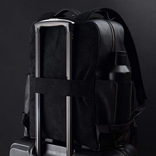 Capra Leather Black Diaper Bag Backpack