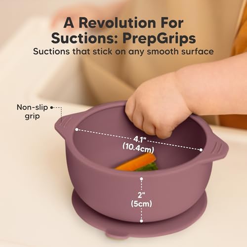KeaBabies 2-Pack Suction Baby Bowls with Lids