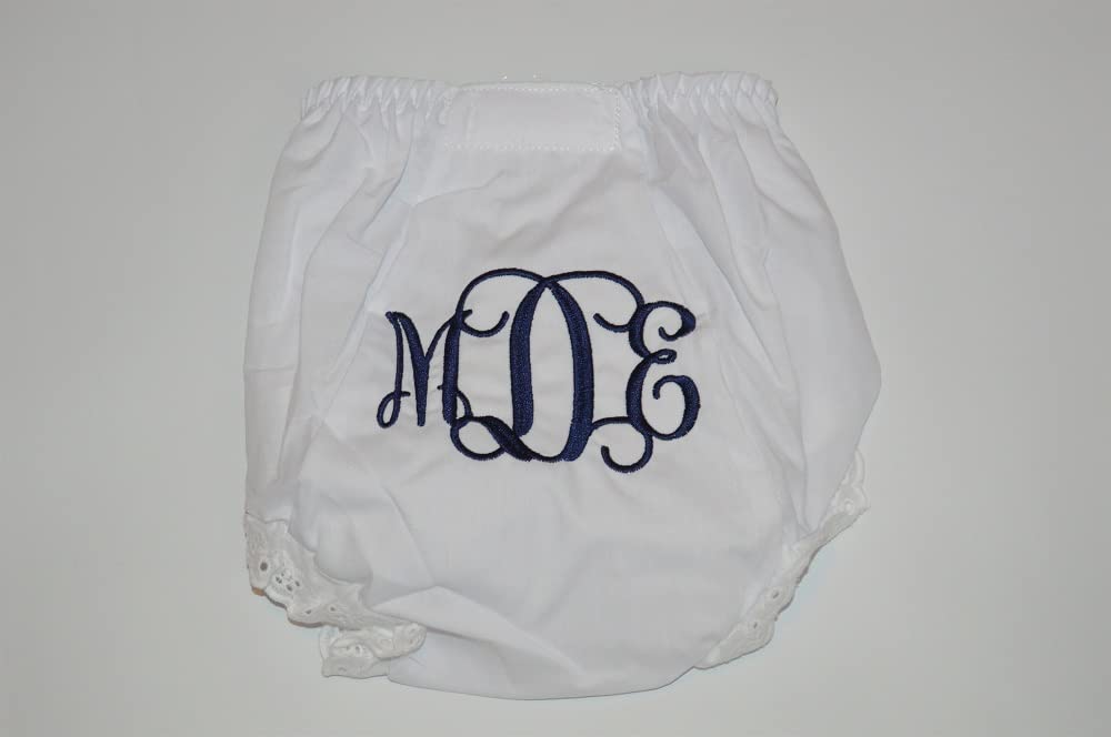 Personalized Diaper Cover with Eyelet Lace