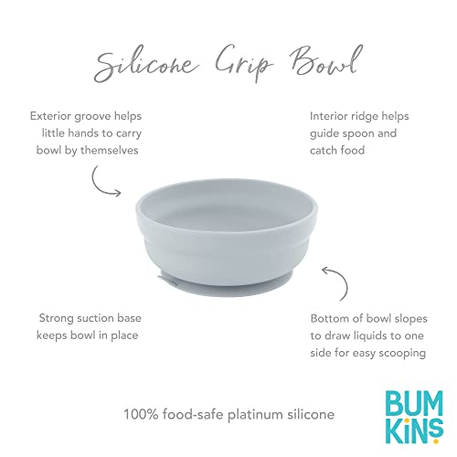Bumkins Baby Bowl with Suction Gray