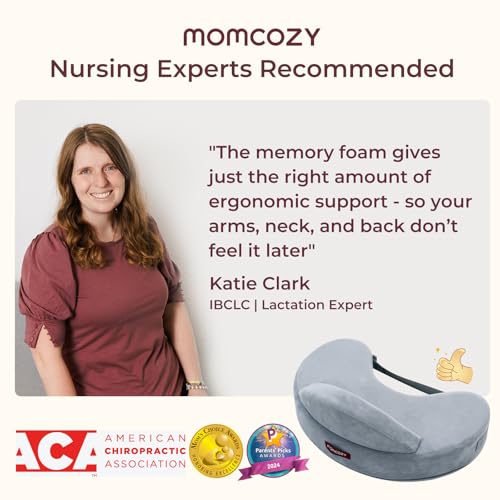 Momcozy Memory Foam Nursing Pillow with Safety Fence 1