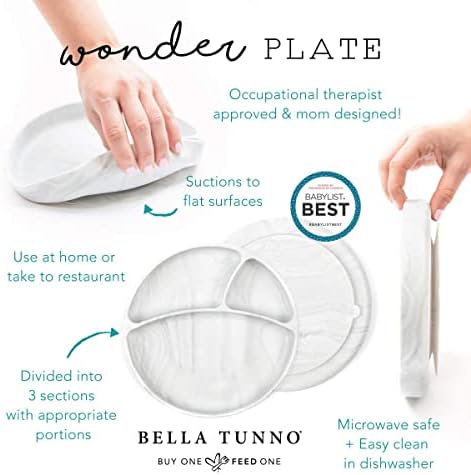 Bella Tunno Wonder Plate - Suction Baby Toddler Plate BPA Free Microwave Dishwasher Safe