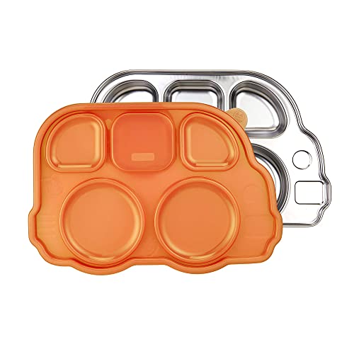 Innobaby Orange Bus Plate with Airtight Lid BPA Free