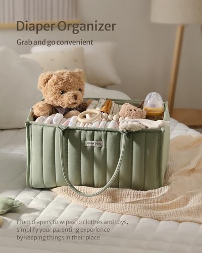 Blissful Diary Diaper Caddy Organizer Sage Green