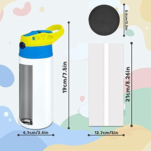 XccMe Kids Sublimation Tumbler 12oz Sippy Cup with Handle
