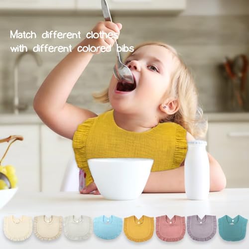 EllieHouse 8 Pack Drooling Teething Bibs for Baby