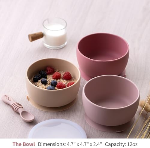 SAMiGO Silicone Baby Bowl and Spoon Set for 6 Months 1