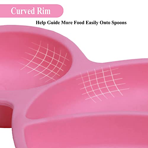 NICINGU Silicone Suction Plate Set for Toddlers - Pink