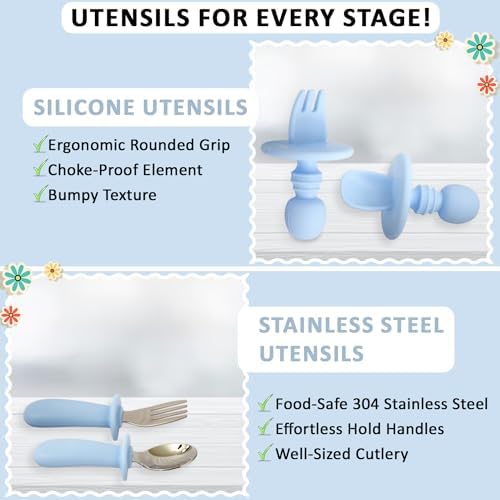 Positive Pieces Silicone Baby Feeding Set for 6-Month Old Babies 1