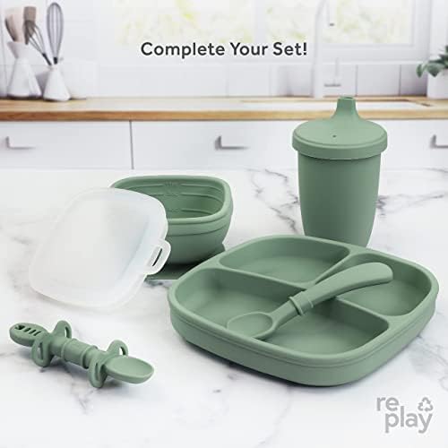 Re-Play Sustainables Silicone Suction Bowl - 11 oz Sage