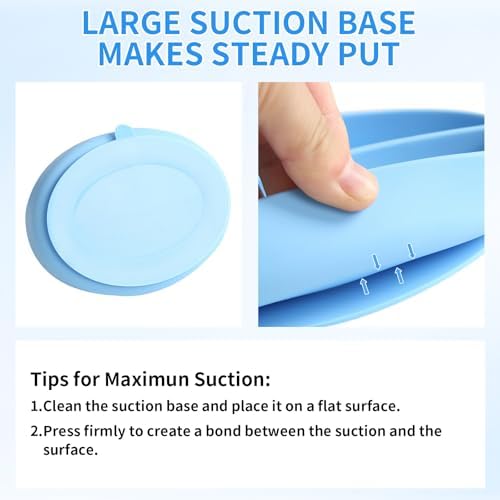 EuChoiz Silicone Baby Feeding Set with Cute Bunny Blue