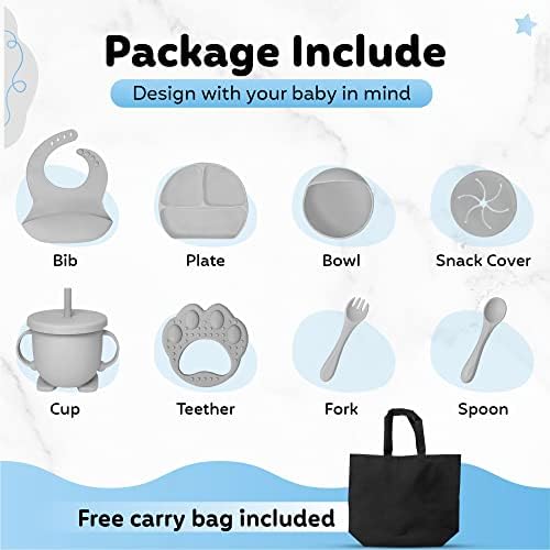 Kzonex 9-Piece Baby Mealtime Bundle for 0-48 Months