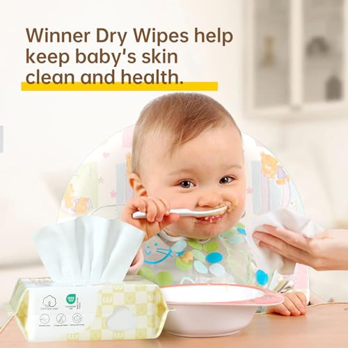 Winner 100 USA Cotton Dry Wipes 240 Count Pack of 3