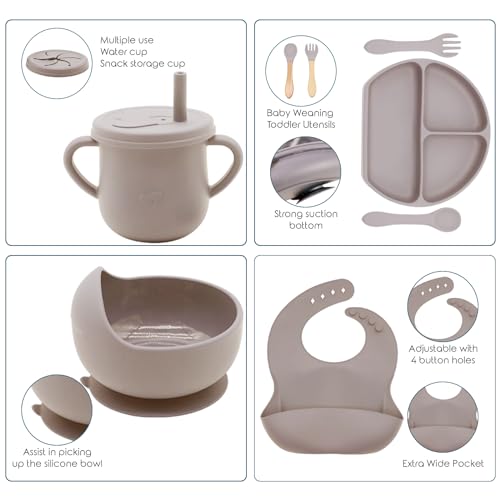 Dormlony 9 Piece Silicone Baby Feeding Set