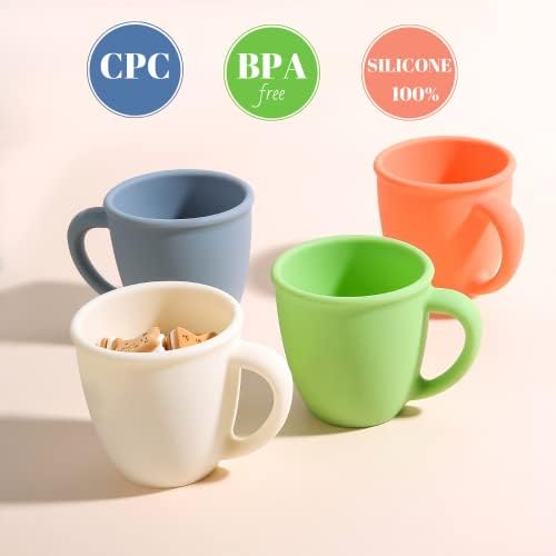 Vemolea 2 Pack Silicone Training Cups for Baby and Kids