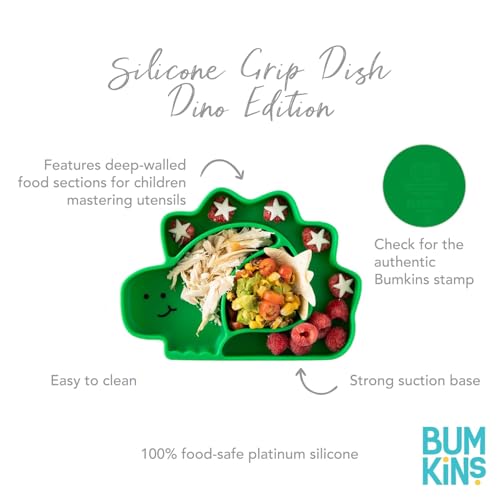 Bumkins Dinosaur Suction Plate for Toddler and Baby