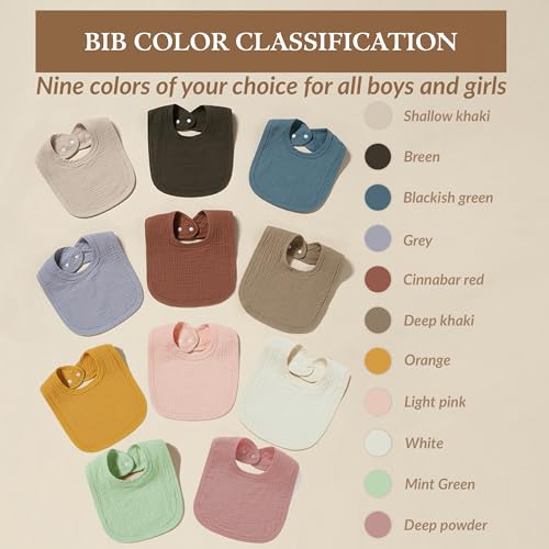 Custom Muslin Baby Bibs for Unisex Boys Girls with Embroidered Name