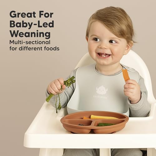 KeaBabies Suction Plates with Lids - 3-Pack