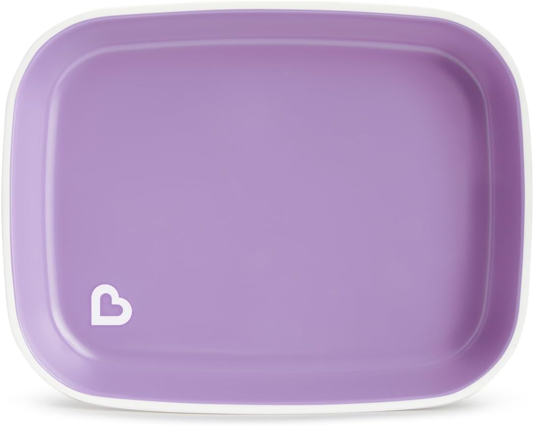 Munchkin Splash 4 Piece Toddler Plates Pink Purple 1