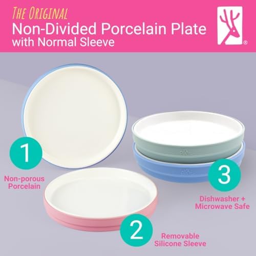 Elk and Friends Kids 78 Porcelain Plates with Silicone Sleeves