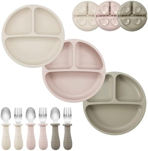 PandaEar Toddler Plates and Utensils Set 9PCS