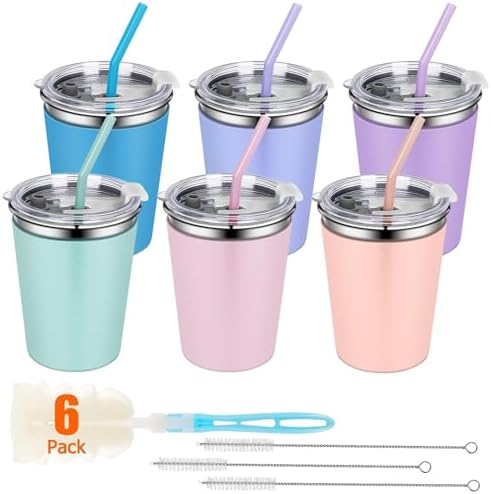 Rommeka 12oz Sippy Cups with Straws and Lids