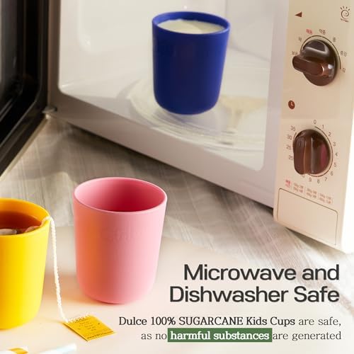 Dulce Worlds SUGARCANE Kids Cups 5 Pack - BPA Free Unbreakable