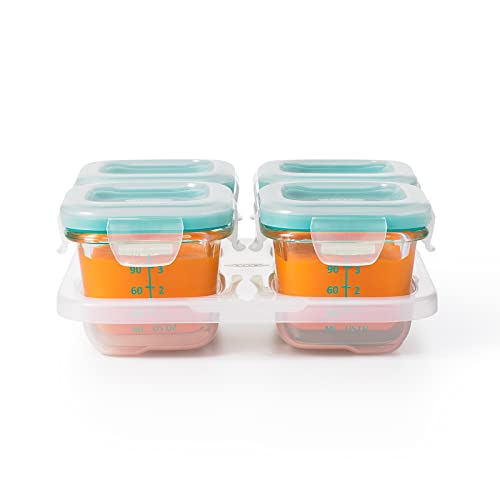 OXO Tot 4oz Glass Food Storage Containers Teal