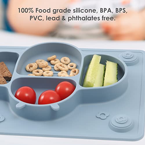ROCCED Suction Plates for Baby and Toddlers Dusty Blue 1