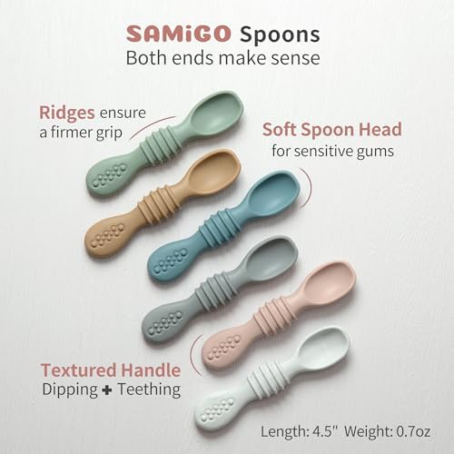 SAMiGO Silicone Baby Bowl and Spoon Set for 6 Months 1