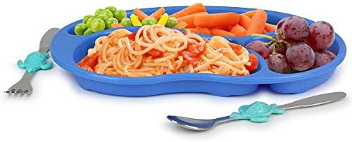 KidsFunwares Ocean Divided Plate Set with Utensils