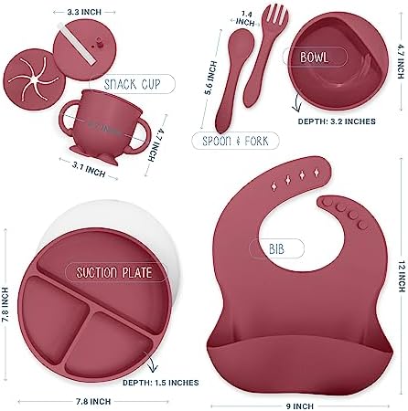 Roeko Silicone Baby Feeding Set - 9 Piece Self-Feeding Tools