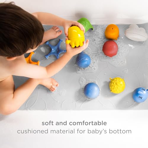 Ubbi Cushioned Non-Slip Bath Mat for Baby Gray