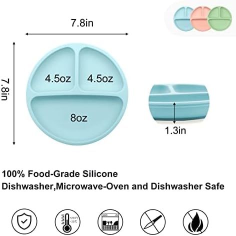 Wee Me Suction Plates for Babies Toddlers 3 Pack