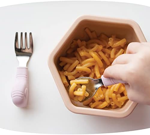 Tiny Twinkle Toddler Utensils Set - Pink Elephant BPA Free