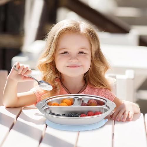 Mrs Chou Stainless Steel Suction Plates for Babies and Toddlers