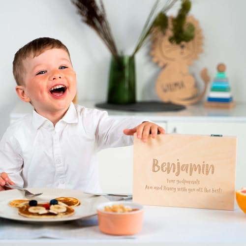 Personalized Wooden Flatware Set for Kids - Engraved with Name