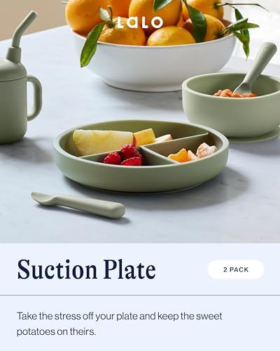 Lalo Suction Plates 2 Pack - BPA-Free Safe for Toddlers