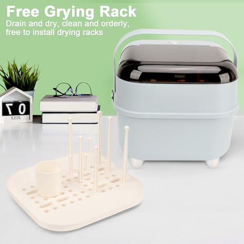 Baby Bottle Holder with Dust-Proof Lid and Cutlery Storage