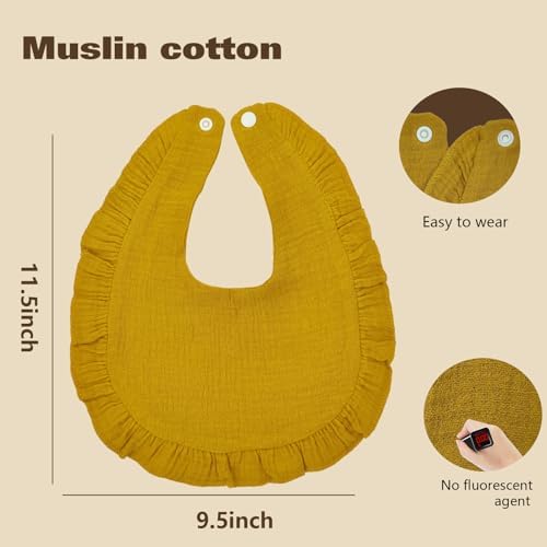 EllieHouse 8 Pack Drooling Teething Bibs for Baby