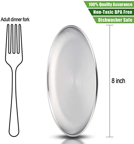 HaWare Toddler Stainless Steel Plates - 4 Pack